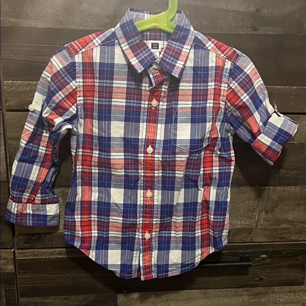 Janie and Jack Multicolor Plaid Button Down Shirt